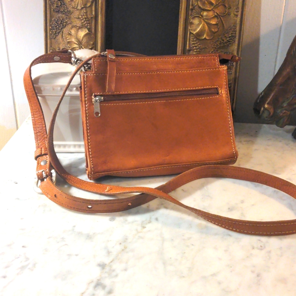 Western Style Crossbody Bag with Embossed Design and Long Strap - Picture 6 of 12